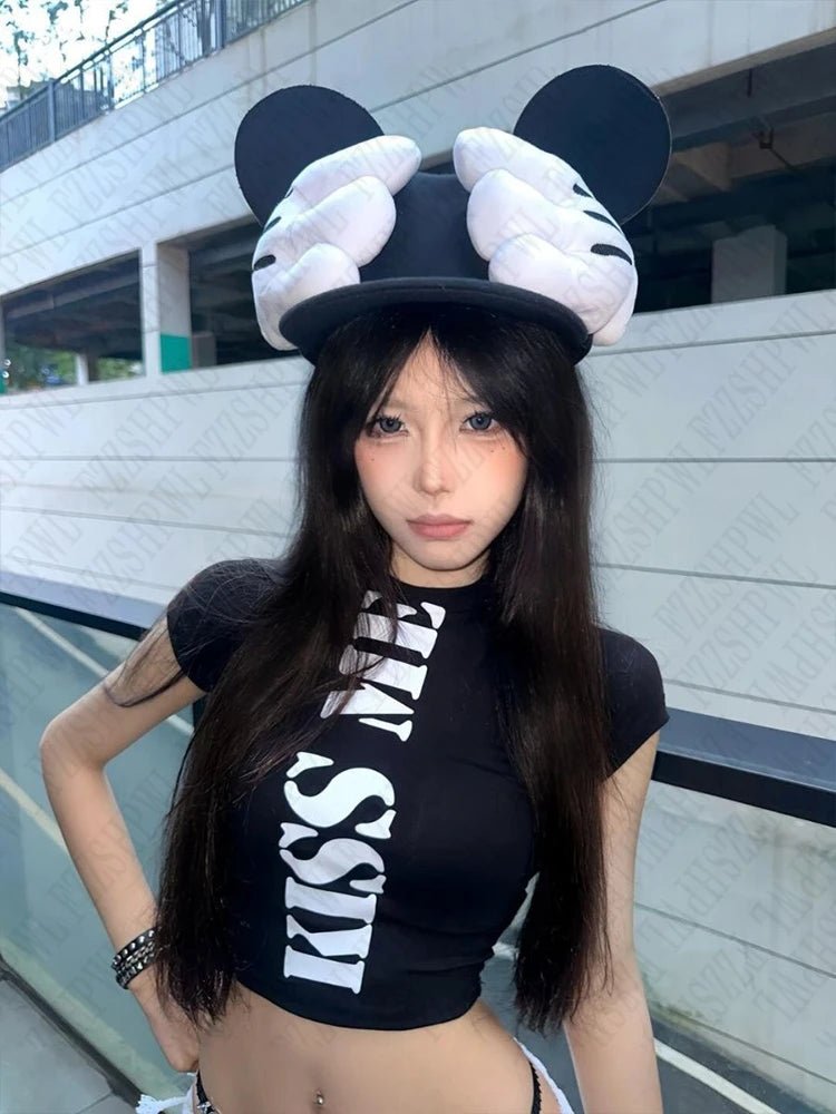 Tank Top Retro Letter Pattern Y2K Gothic Rock Aesthetic For Casual Urban Streetwear - SN Wigs & More