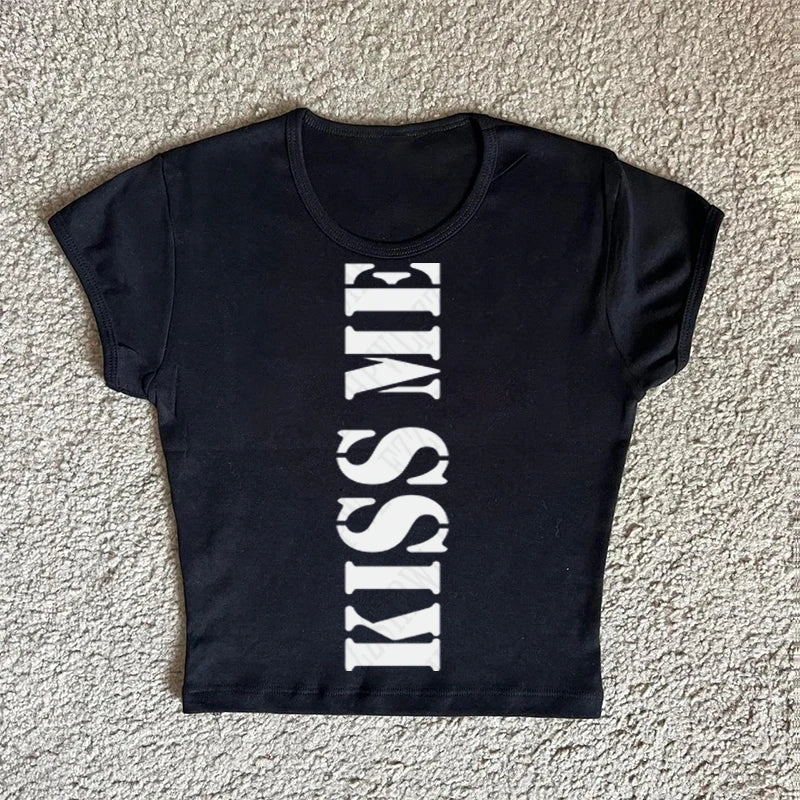 Tank Top Retro Letter Pattern Y2K Gothic Rock Aesthetic For Casual Urban Streetwear - SN Wigs & More