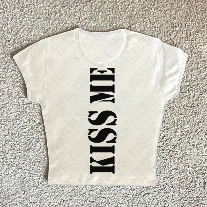 Tank Top Retro Letter Pattern Y2K Gothic Rock Aesthetic For Casual Urban Streetwear - SN Wigs & More