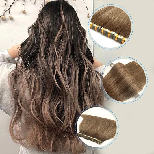 Tape In Hair Double Drawn Skin Weft Mini Tape Hair Extension Cuticle Aligned Remy Human Tape Hair Extensions