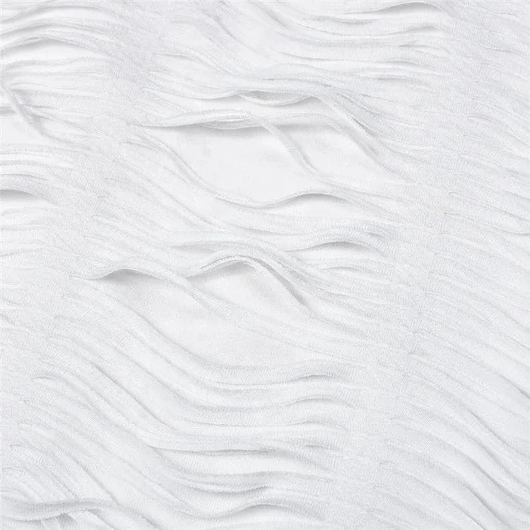 Tassel Maxi Skirt Set Women 2 Pieces 2024 Sexy Sleeveless Crop Top+Side Slit Bodycon Skirt Outfits Elegant Vacation Suit