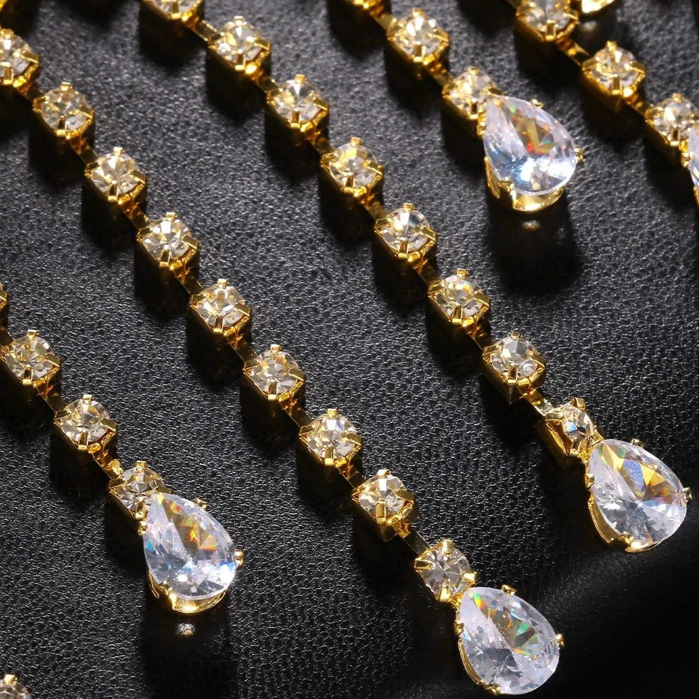 Tassel Rhinestone Leg Chain Elastic Rope Adjustable Fashion Jewelry Sexy Women Shiny Crystal Body Jewelry