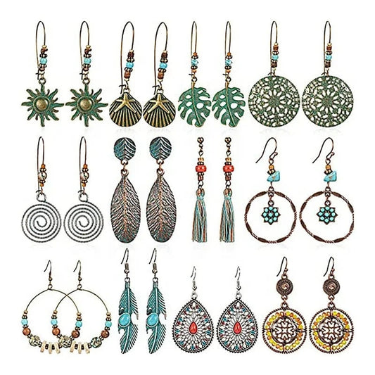 Tassel Vintage Statement Drop Dangle Earrings for Women Girls Long Bohemian Earrings Set Boho Jewelry