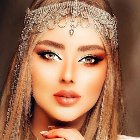 Tassel Zircon Hair Chains &Tassel Chain Crystal Forehead Jewelry For Women Fashion Hair Accessories