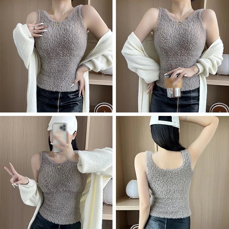 Thermal Camisole Plush Fleece Lining Soft Winter Cozy - SN Wigs & More