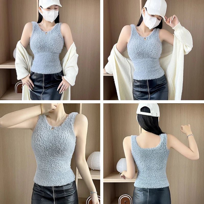 Thermal Camisole Plush Fleece Lining Soft Winter Cozy - SN Wigs & More