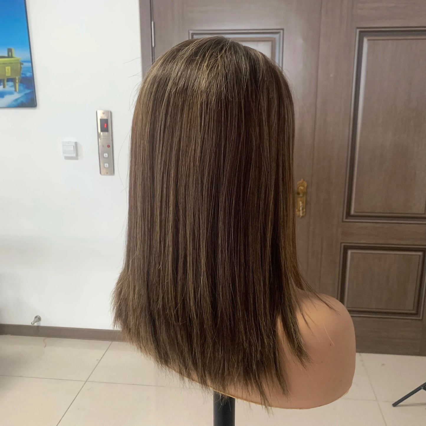 thick end Heavy Density Ash Blonde Highlight Color Lace Wigs 100% Human Hair Cuticle Aligned Short Lace Front Wigs