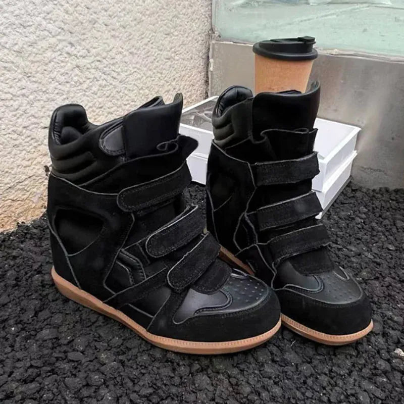 Thick - soled Casual Sneakers New Women's Versatile Fashion Casual Shoes Stylish Retro High - top Design Comfortable Sports Shoes - SN Wigs & More