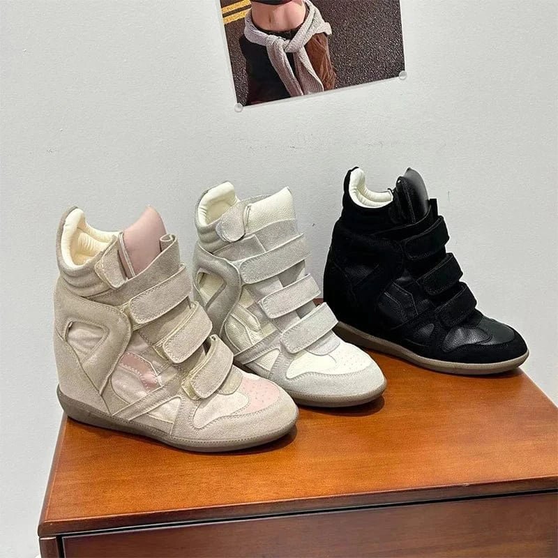 Thick - soled Casual Sneakers New Women's Versatile Fashion Casual Shoes Stylish Retro High - top Design Comfortable Sports Shoes - SN Wigs & More
