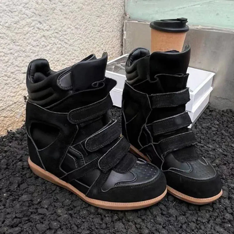 Thick - soled Casual Sneakers New Women's Versatile Fashion Casual Shoes Stylish Retro High - top Design Comfortable Sports Shoes - SN Wigs & More