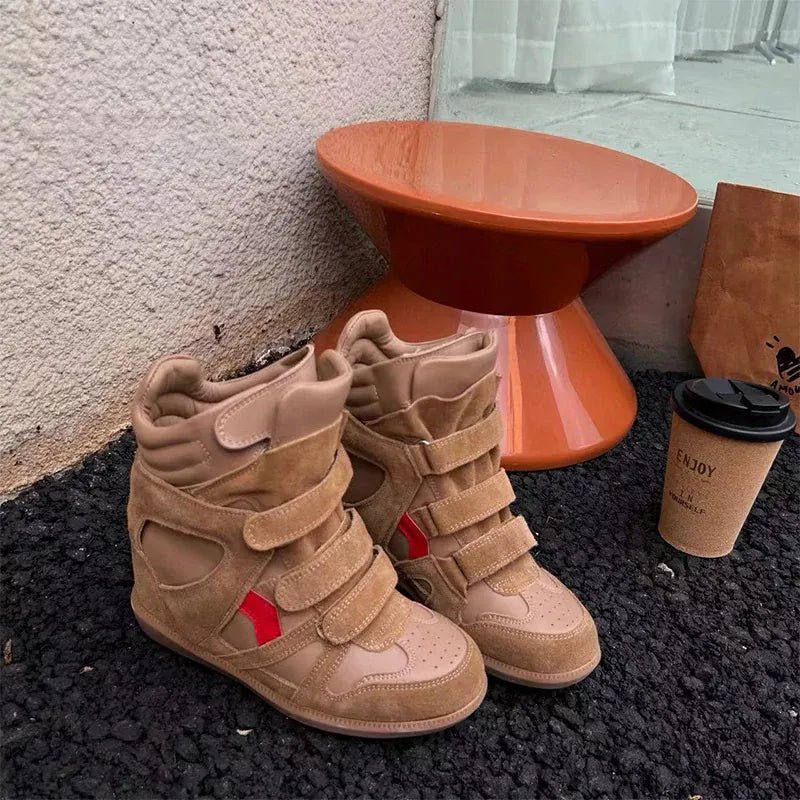 Thick - soled Casual Sneakers New Women's Versatile Fashion Casual Shoes Stylish Retro High - top Design Comfortable Sports Shoes - SN Wigs & More