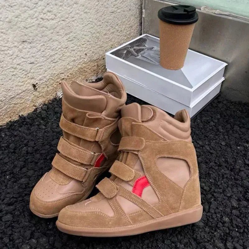 Thick - soled Casual Sneakers New Women's Versatile Fashion Casual Shoes Stylish Retro High - top Design Comfortable Sports Shoes - SN Wigs & More