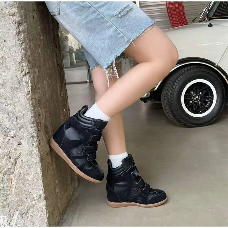 Thick - soled Casual Sneakers New Women's Versatile Fashion Casual Shoes Stylish Retro High - top Design Comfortable Sports Shoes - SN Wigs & More