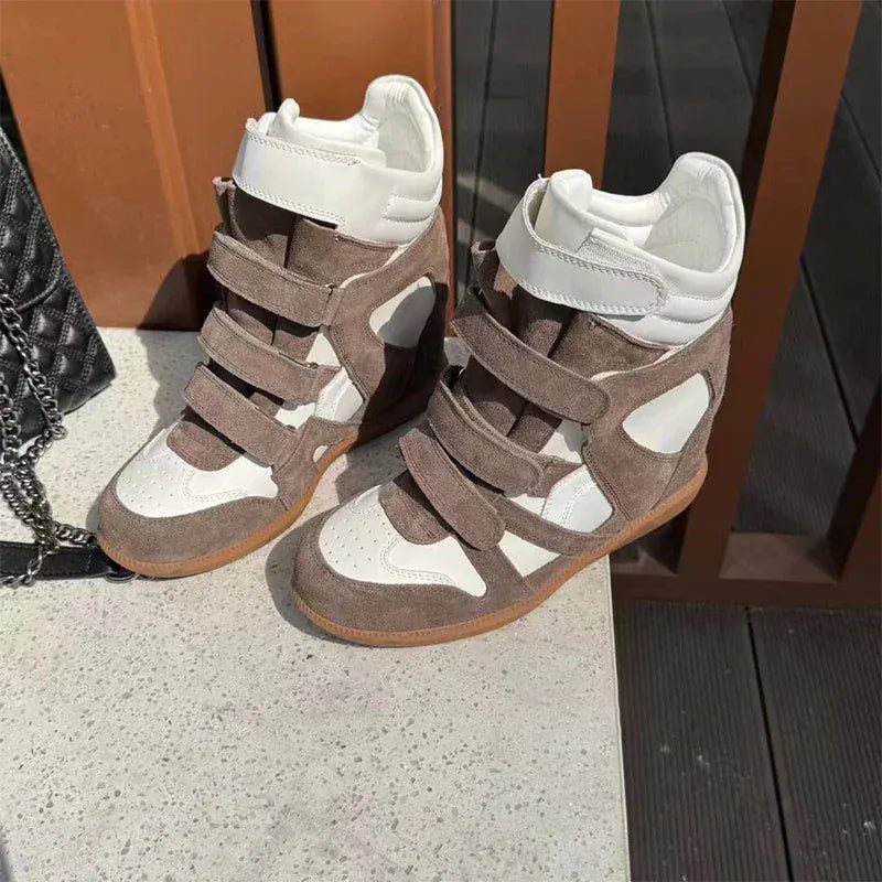 Thick - soled Casual Sneakers New Women's Versatile Fashion Casual Shoes Stylish Retro High - top Design Comfortable Sports Shoes - SN Wigs & More