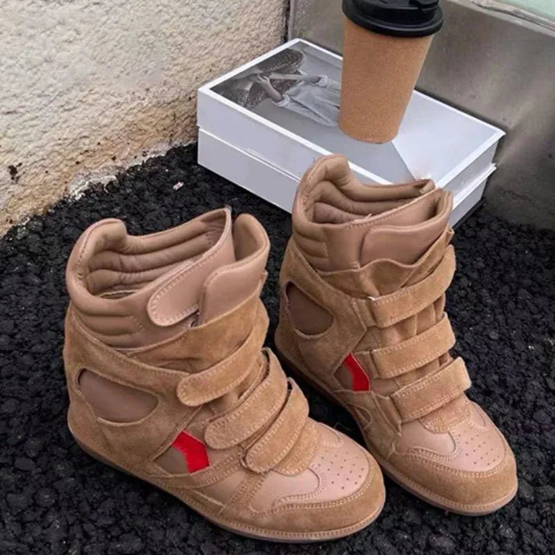 Thick - soled Casual Sneakers New Women's Versatile Fashion Casual Shoes Stylish Retro High - top Design Comfortable Sports Shoes - SN Wigs & More