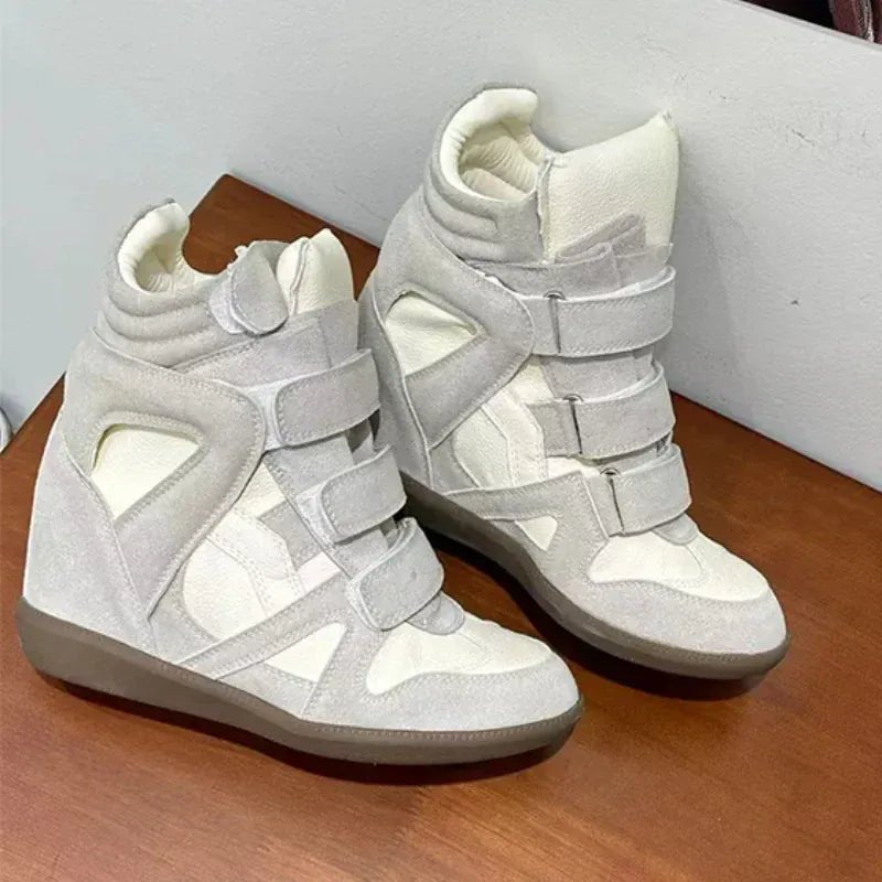 Thick - soled Casual Sneakers New Women's Versatile Fashion Casual Shoes Stylish Retro High - top Design Comfortable Sports Shoes - SN Wigs & More