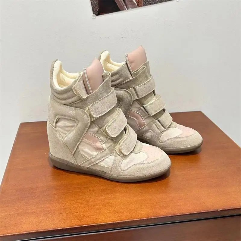 Thick - soled Casual Sneakers New Women's Versatile Fashion Casual Shoes Stylish Retro High - top Design Comfortable Sports Shoes - SN Wigs & More
