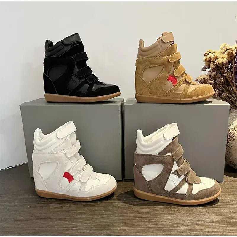 Thick - soled Casual Sneakers New Women's Versatile Fashion Casual Shoes Stylish Retro High - top Design Comfortable Sports Shoes - SN Wigs & More