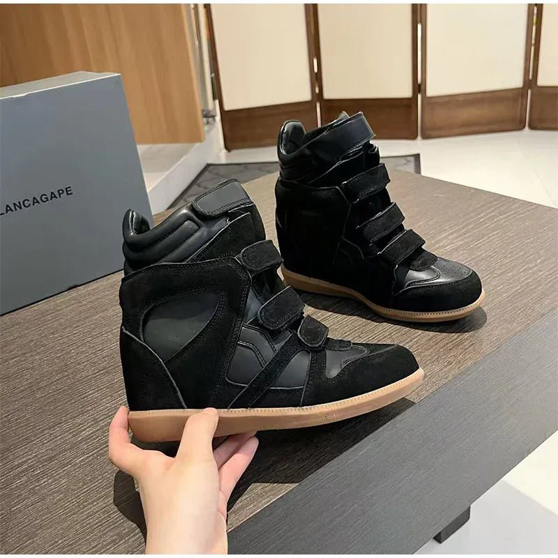 Thick - soled Casual Sneakers New Women's Versatile Fashion Casual Shoes Stylish Retro High - top Design Comfortable Sports Shoes - SN Wigs & More