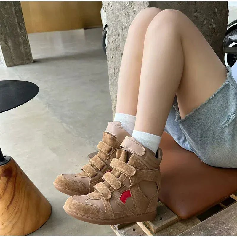 Thick - soled Casual Sneakers New Women's Versatile Fashion Casual Shoes Stylish Retro High - top Design Comfortable Sports Shoes - SN Wigs & More