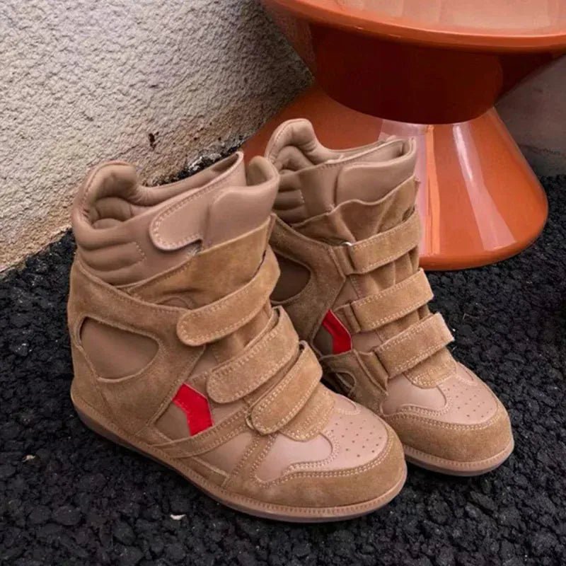 Thick - soled Casual Sneakers New Women's Versatile Fashion Casual Shoes Stylish Retro High - top Design Comfortable Sports Shoes - SN Wigs & More