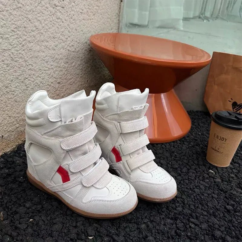 Thick - soled Casual Sneakers New Women's Versatile Fashion Casual Shoes Stylish Retro High - top Design Comfortable Sports Shoes - SN Wigs & More