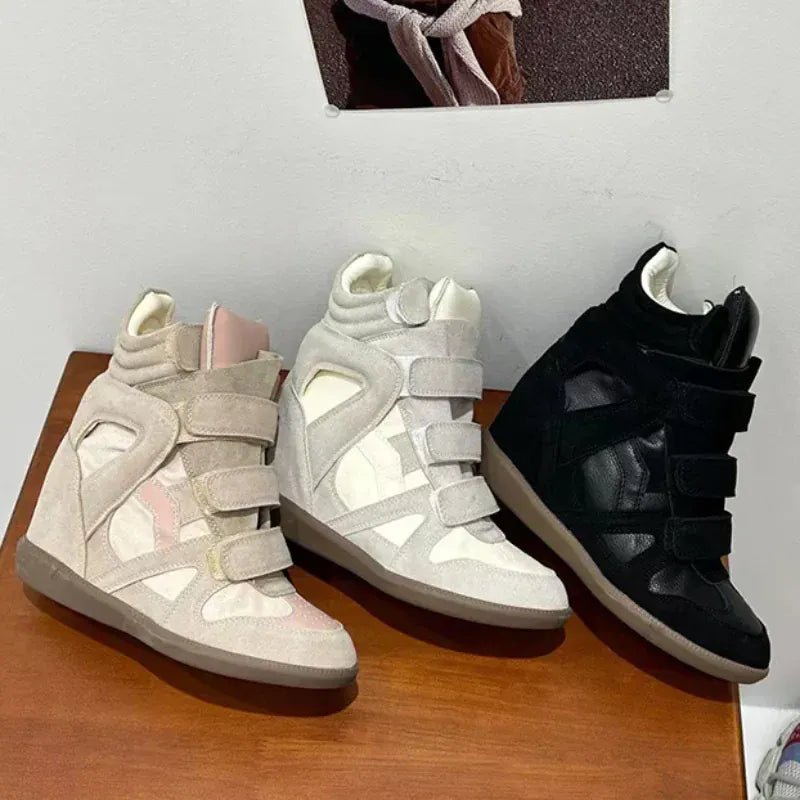 Thick - soled Casual Sneakers New Women's Versatile Fashion Casual Shoes Stylish Retro High - top Design Comfortable Sports Shoes - SN Wigs & More