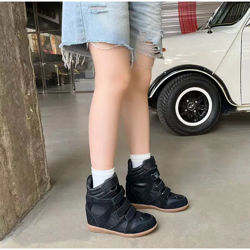 Thick - soled Casual Sneakers New Women's Versatile Fashion Casual Shoes Stylish Retro High - top Design Comfortable Sports Shoes - SN Wigs & More