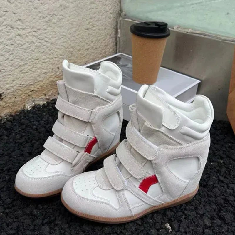 Thick - soled Casual Sneakers New Women's Versatile Fashion Casual Shoes Stylish Retro High - top Design Comfortable Sports Shoes - SN Wigs & More
