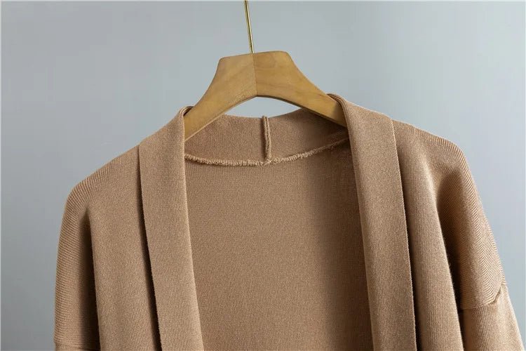 Three - Piece Knit Set With Vest Sweater And Long Cardigan And Wide - Leg Pants – Korean Design Chic Style - SN Wigs & More