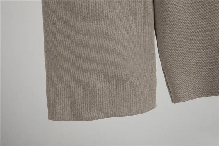 Three Piece Knit Set With White Vest And Striped Cardigan High Waist Loose Pants Korean Style - SN Wigs & More