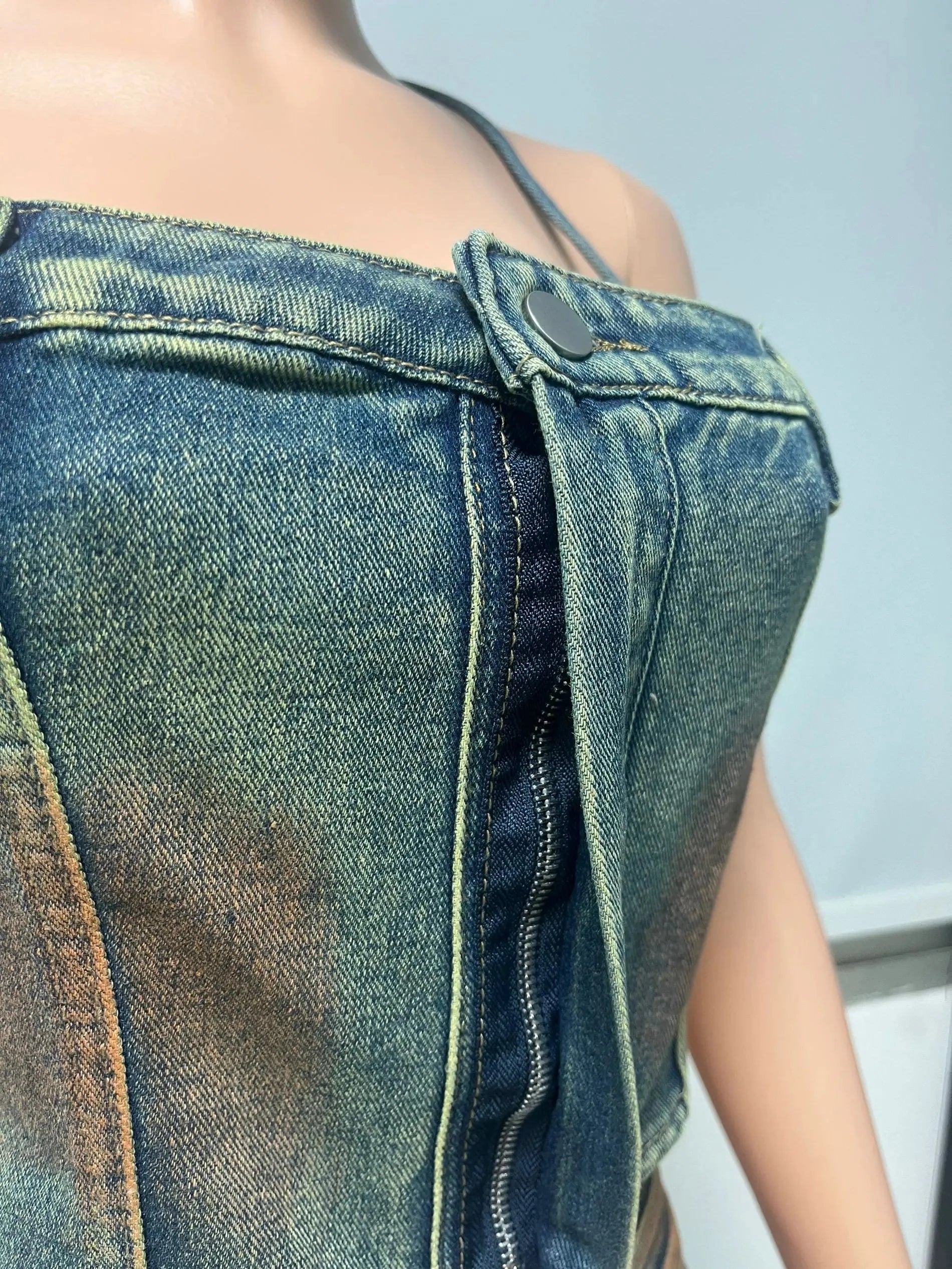 Tie Dye Women's Jean Cargo Skirts Patchwork Multi Pockets Sexy Ladies Jeans Pencil Short Skirt Denim Cargo Skirt Mini for Women