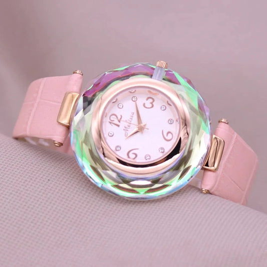 Top Luxury Crystal Melissa Lady Women's Watch Elegant Rhinestone Fashion Hours Dress Bracelet Clock Girl Birthday Gift Box