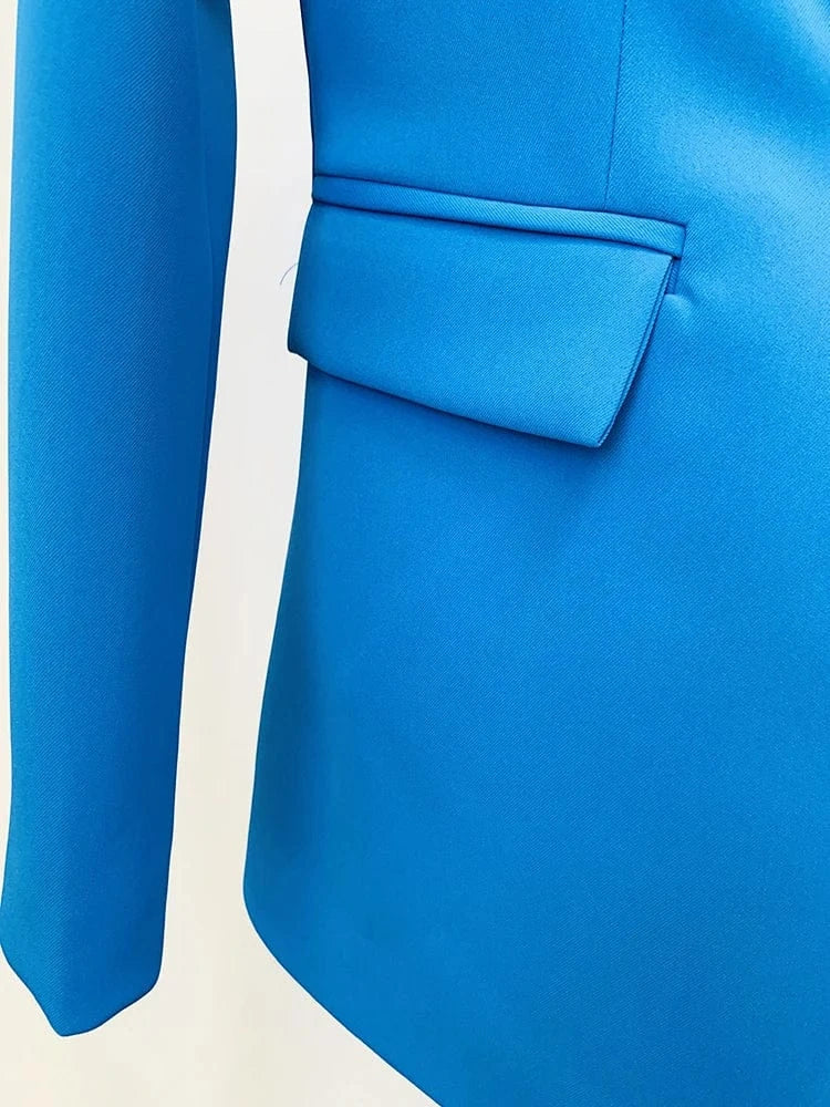 TOP QUALITY Newest 2024 Designer Runway Suit Set Women's Single Button Slim Fit Blazer Flare Pants Suit two-pieces