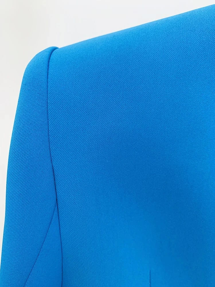 TOP QUALITY Newest 2024 Designer Runway Suit Set Women's Single Button Slim Fit Blazer Flare Pants Suit two-pieces