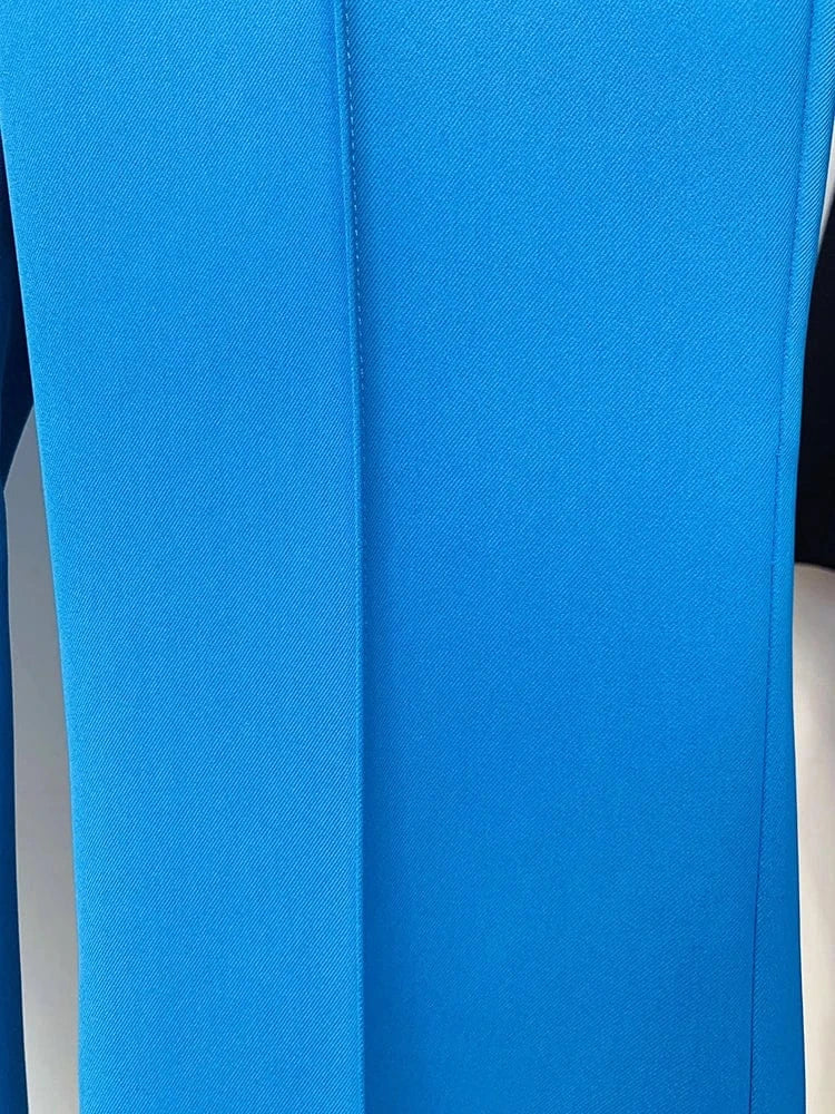 TOP QUALITY Newest 2024 Designer Runway Suit Set Women's Single Button Slim Fit Blazer Flare Pants Suit two-pieces