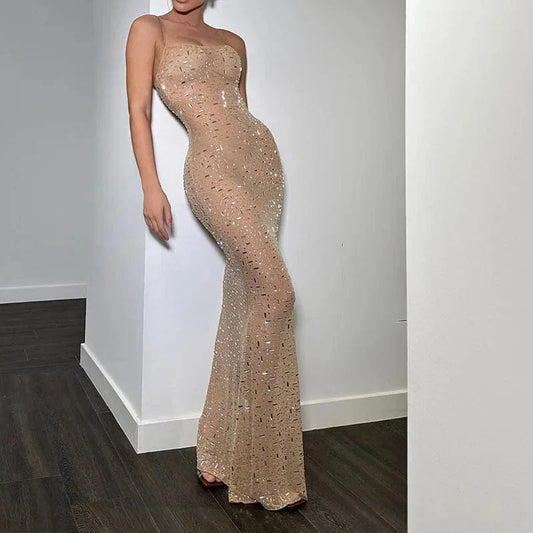 Top Quality Romantic Women Party Evening Dresses 2024 Elegant Luxury Applique Rhinestone Dress