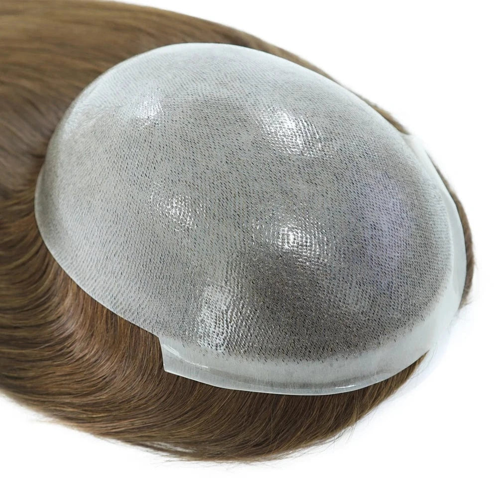 TP22 Natural looking 100% Chinese cuticle remy hair natural knotted polyskin topper for women human hair wigs