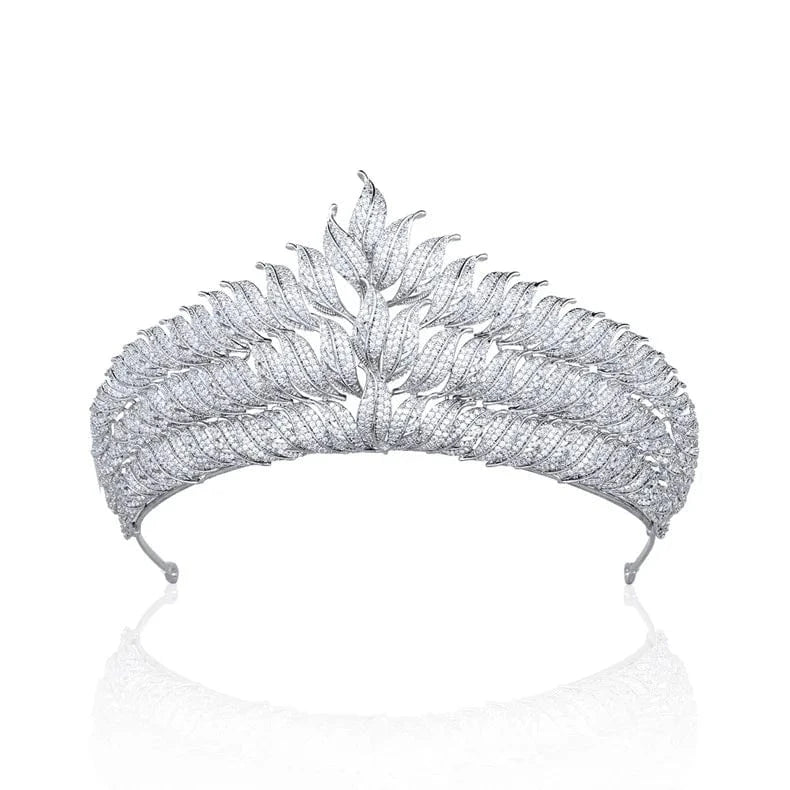 TR00067 High Quality White Colors Crystal Tiaras Gorgeous Bride Princess Crown