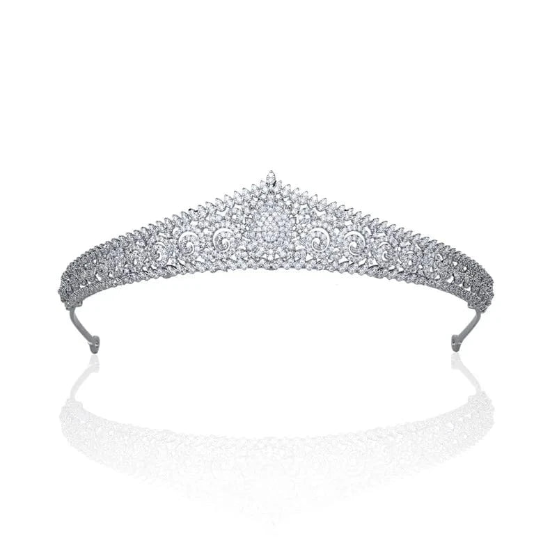 TR17803 High Quality White Colors Crystal Tiaras Gorgeous Bride Princess Crown