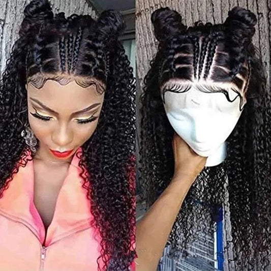 Transparent Hd Full natural Human Hair Wig braided,Brazilian 360 Lace Frontal Wigs, Human Hair Hd Lace Front Wigs
