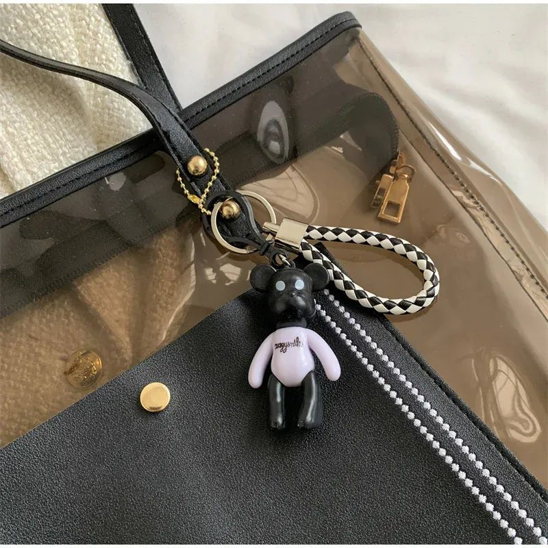 Transparent Jelly Zipper Tote Bag Large Capacity High - quality Texture Handbag Fashionable Luxury Ladies Commuter Shoulder Bag - SN Wigs & More