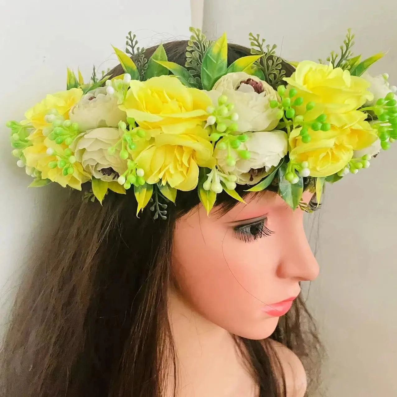 Tready / 2 / Other Rose Headband for wedding party floral Artificial graduation accessories Island frangipani plumerial hibiscus tiara hairpin clip