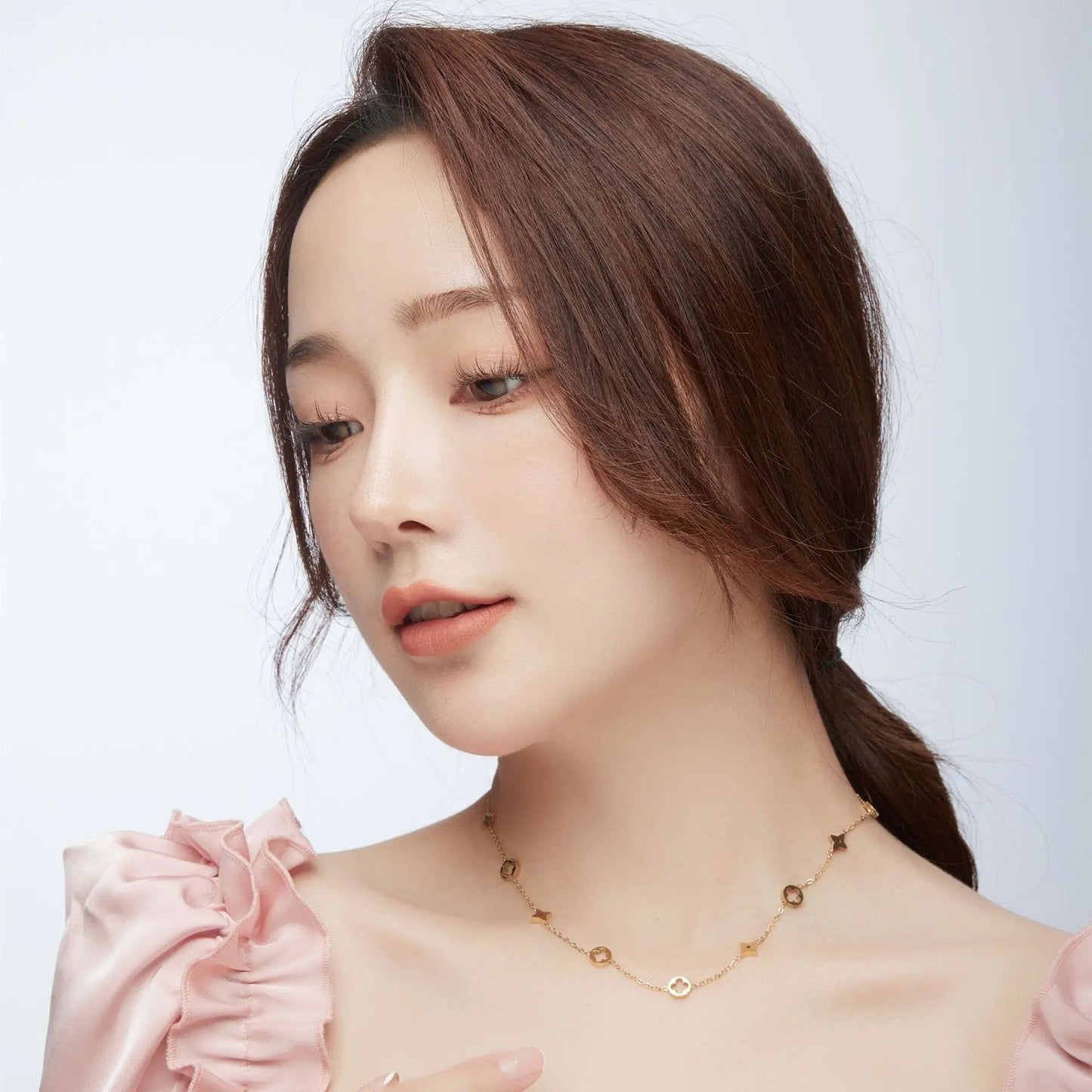 Trendy / 1 Stainless Steel Clover Necklaces Hypoallergenic Jewelry 18K Gold Plated Lucky Four Leaf Clover Necklace for Women