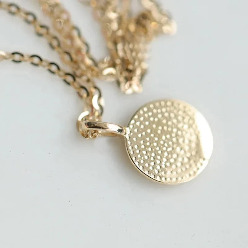 Trendy 14k Gold Plated 925 Sterling Silver Jewelry Rose Flower Coin Pendant Necklace For Women
