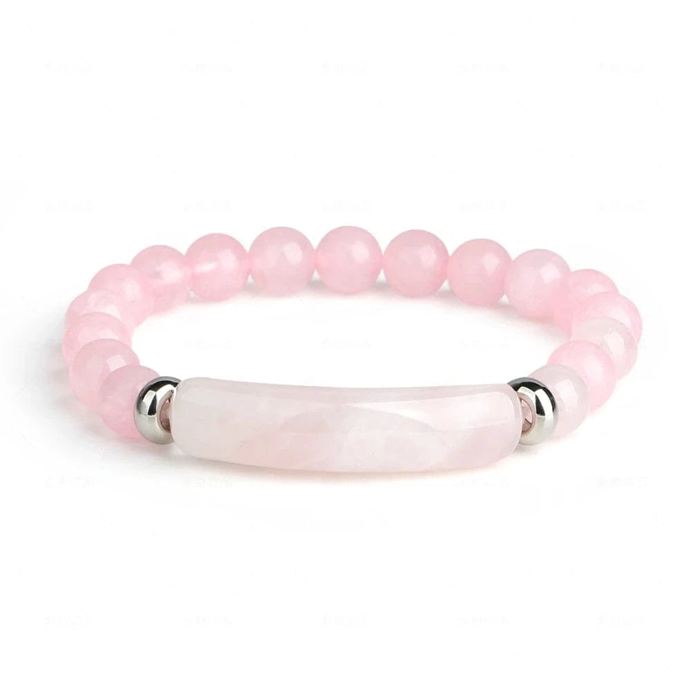 TRENDY / 15.5cm / Pink High Quality Pink Crystal Bead Bracelet Women Natural Tiger Eye Stone Bangles Girls Wholesale Charms Jewelry