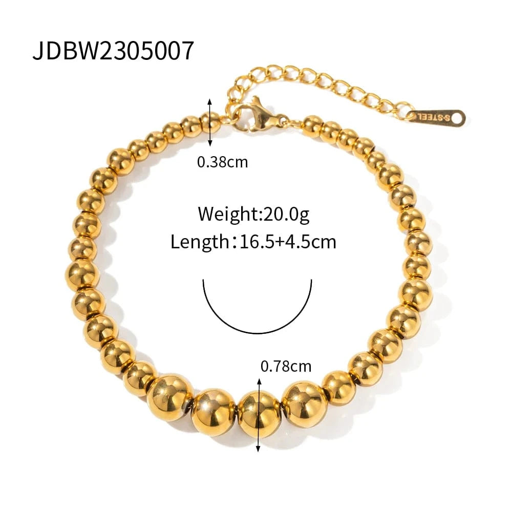 Trendy / 16+4 / BR986 BR986 New Arrival Classic 18K Gold Plated Gold Color Gradually Changing Stainless Steel Bracelet for Women