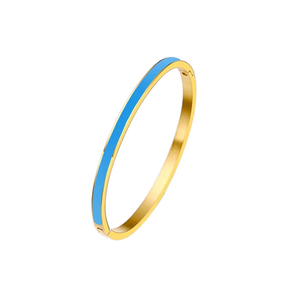 TRENDY / 20cm / Blue Xixi New Arrival 18k Gold Accessories Ladies Women Waterproof Jewelry Stainless Steel Jewelry Bracelet Bangles
