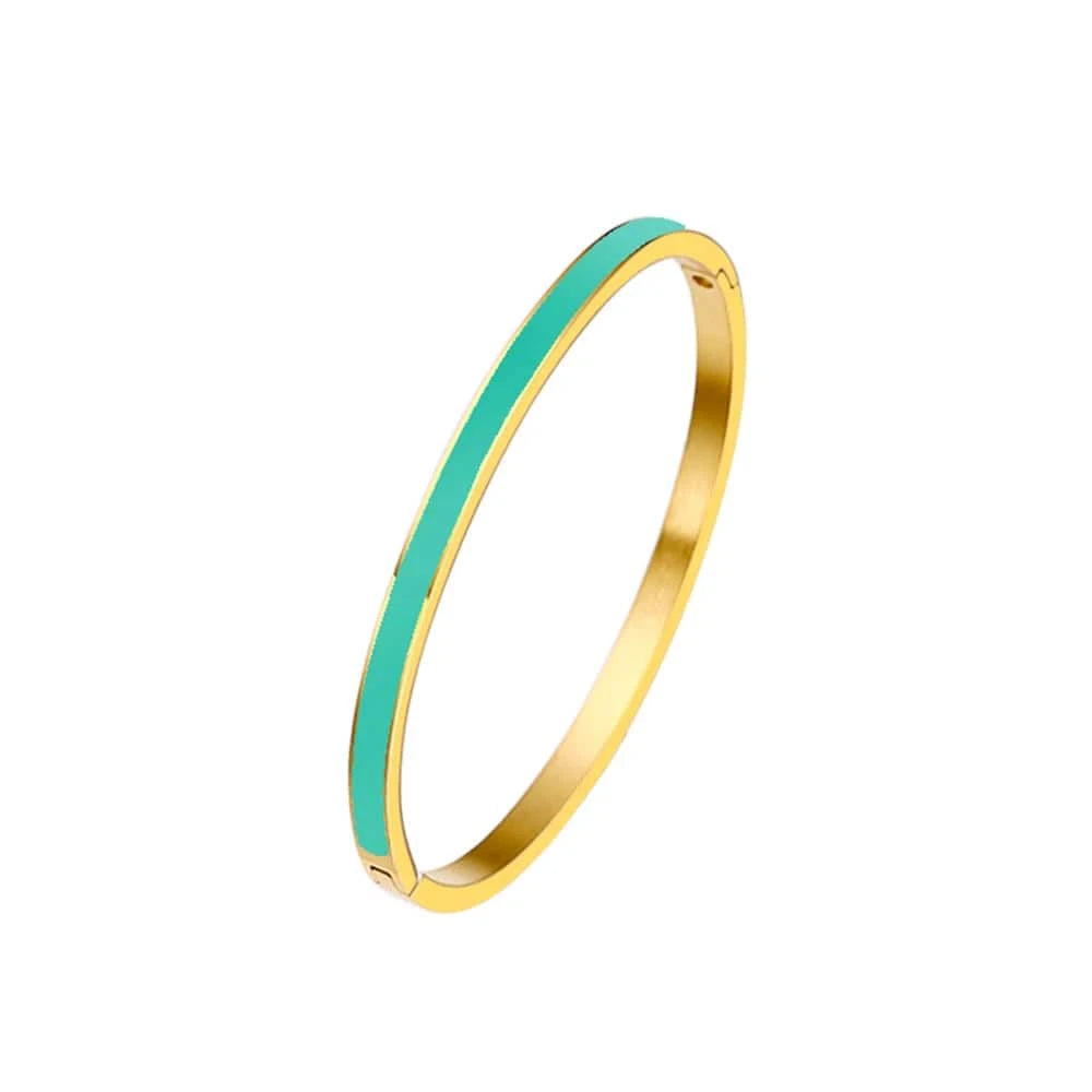 TRENDY / 20cm / Green Xixi New Arrival 18k Gold Accessories Ladies Women Waterproof Jewelry Stainless Steel Jewelry Bracelet Bangles