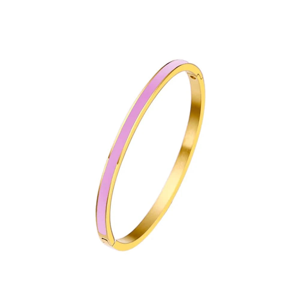 TRENDY / 20cm / Pink Xixi New Arrival 18k Gold Accessories Ladies Women Waterproof Jewelry Stainless Steel Jewelry Bracelet Bangles